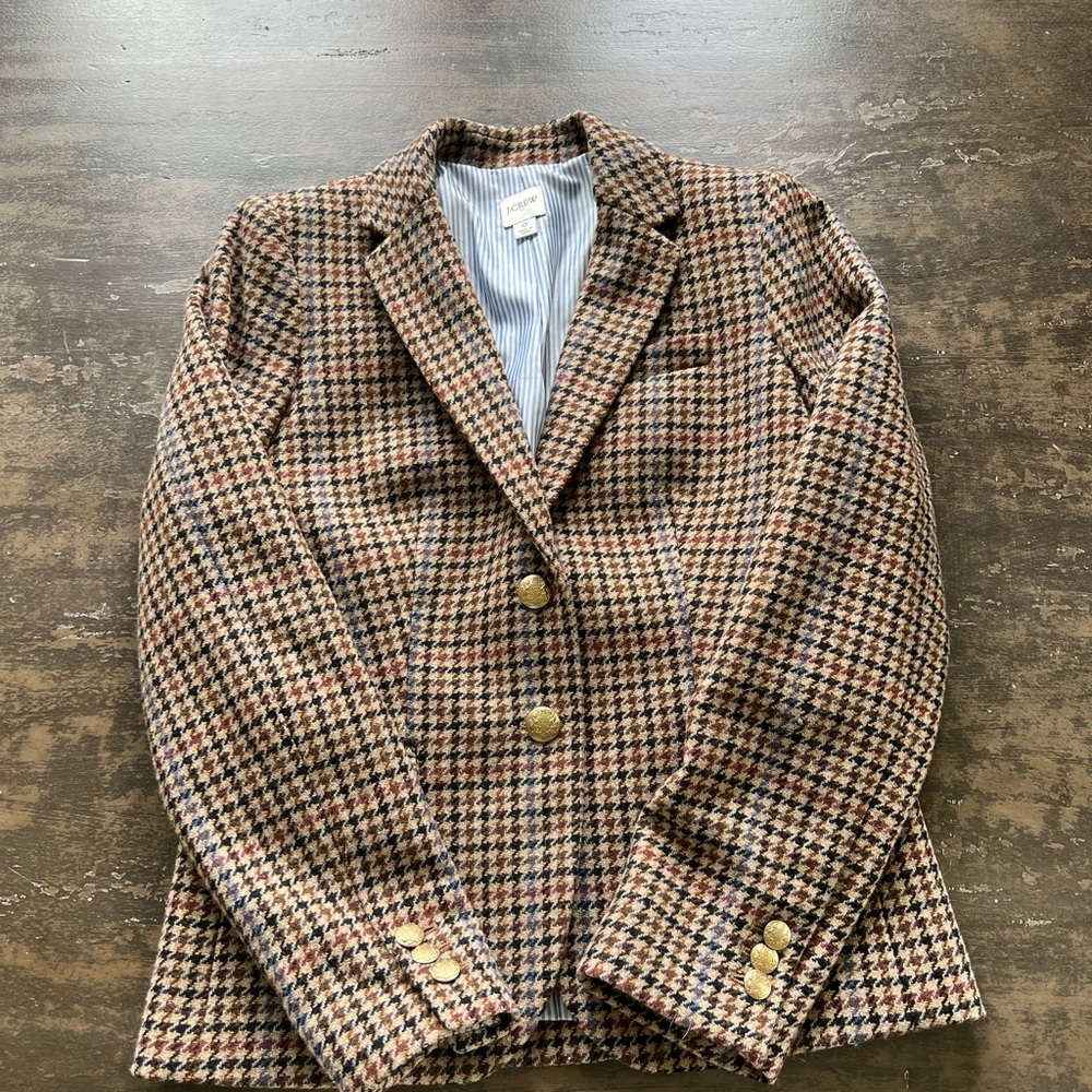 J Crew Houndstooth Schoolboy Blazer size 0